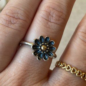 PANDORA SS/14k Gold Daisy Ring Size 54